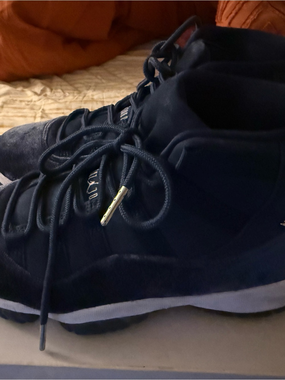 Jordan Women’s Navy Suede High-Top Sneakers
